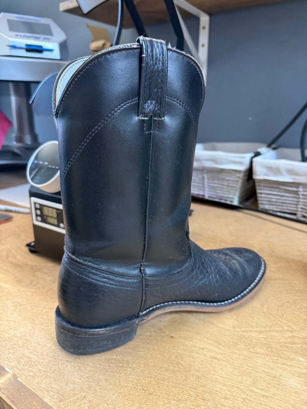 Durango DB800 Black Leather Western Boots Men’s 8.5 D Cowboy Pull-On - Picture 5 of 8
